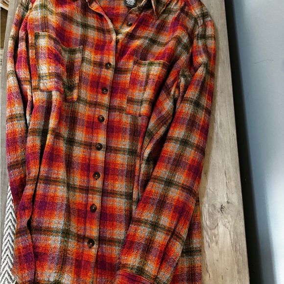 Anthropologie Chelsea & Theodore Multicolor Plaid Shirt - Picture 2 of 6